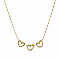 Three Heart Gold Necklace