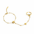 Butterfly Gold Hand Chain  (Ring With Bracelet)