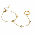 Heart Gold Hand Chain  (Ring With Bracelet)