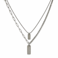 Scale Silver Layered Necklace