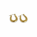 Spiral Oval Hoop Gold Earrings