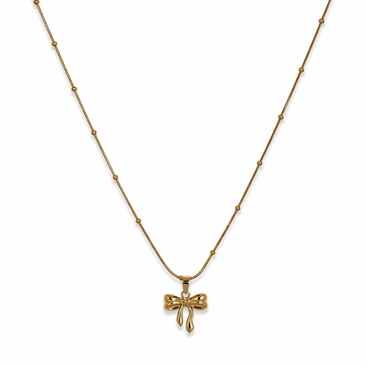 Bow Gold Necklace