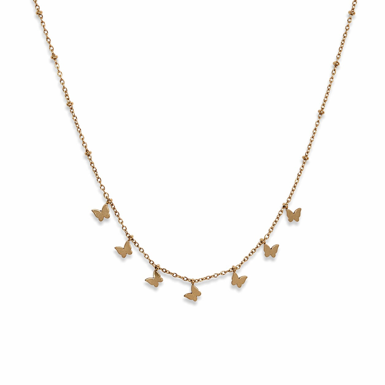 Butterfly Hanging Gold Necklace