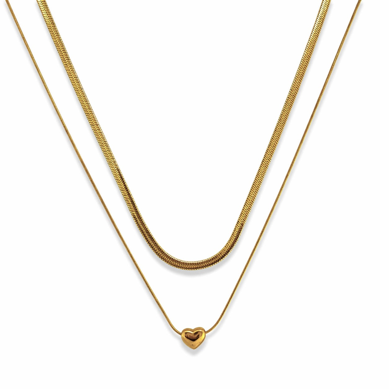 Heart Layered Gold Necklace