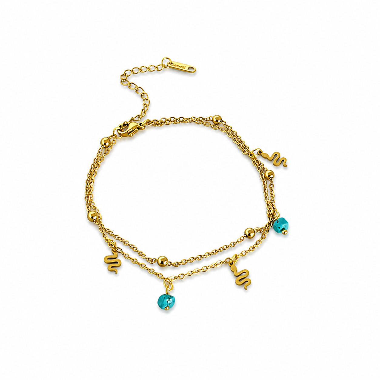 Snake Layer Gold Anklet (Pair)
