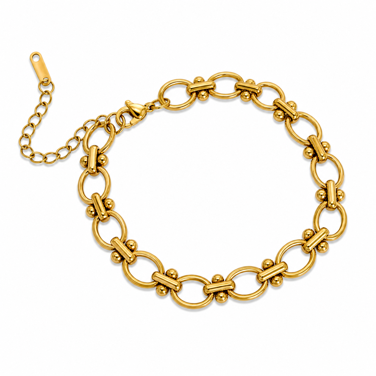 Round Link Gold Bracelet