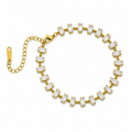 Crystal Line Tennis Gold Bracelet