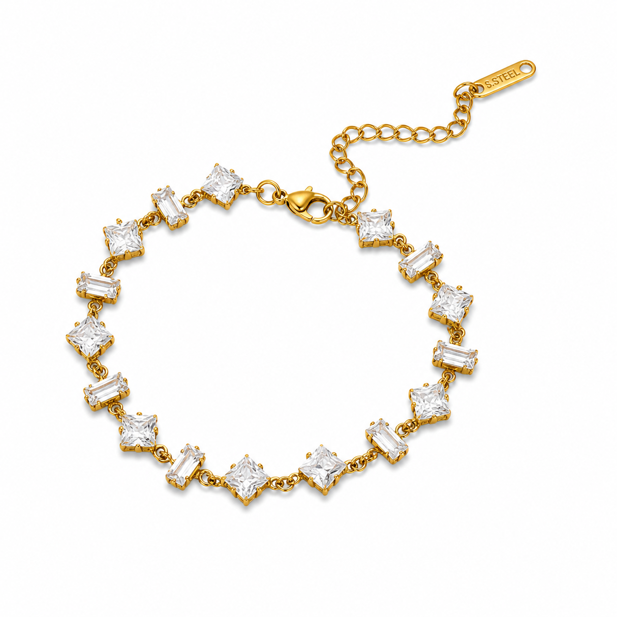 Stone Tennis Gold Bracelet