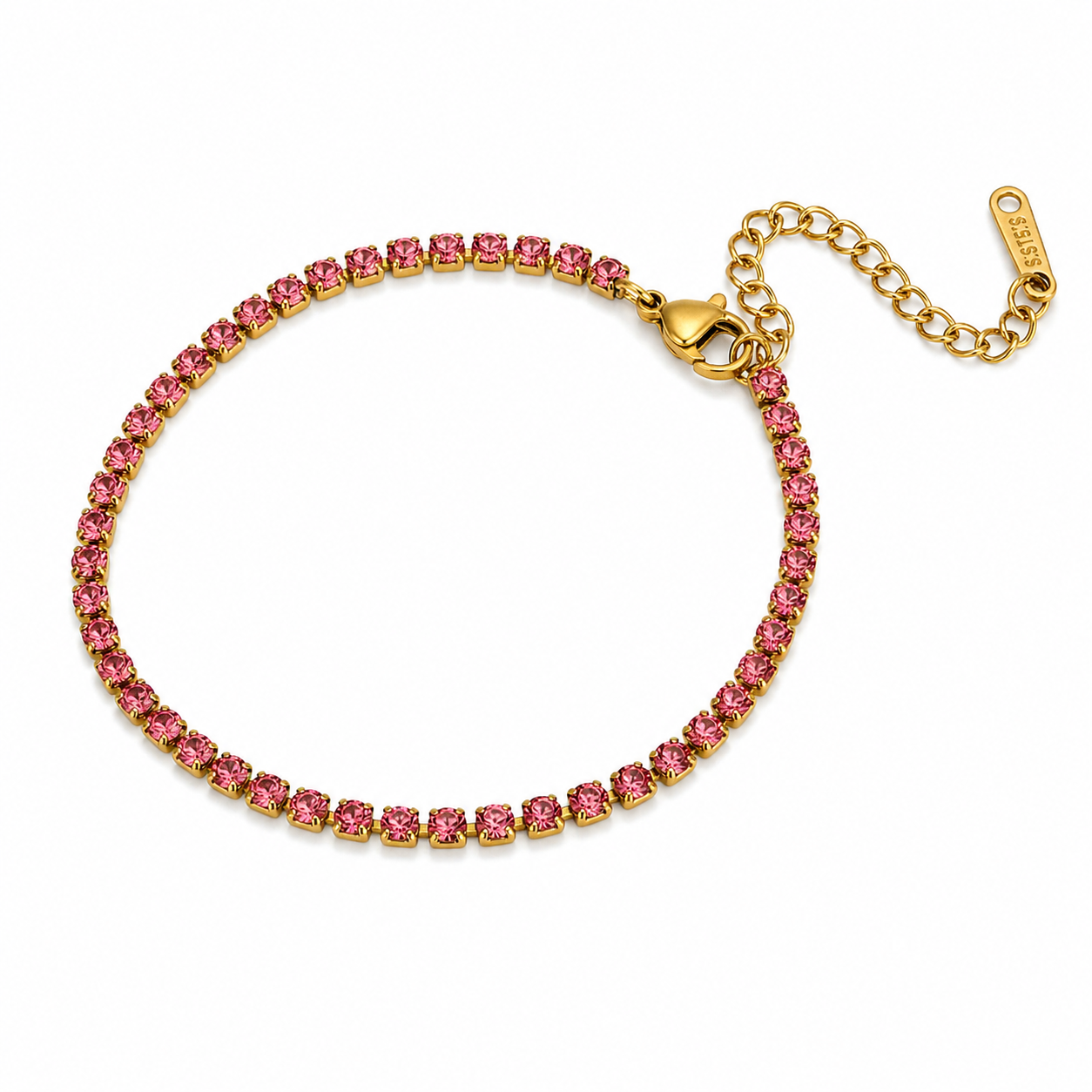 Pink Stone Gold Bracelet