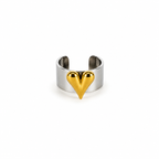 Heart Silver And Gold Ring