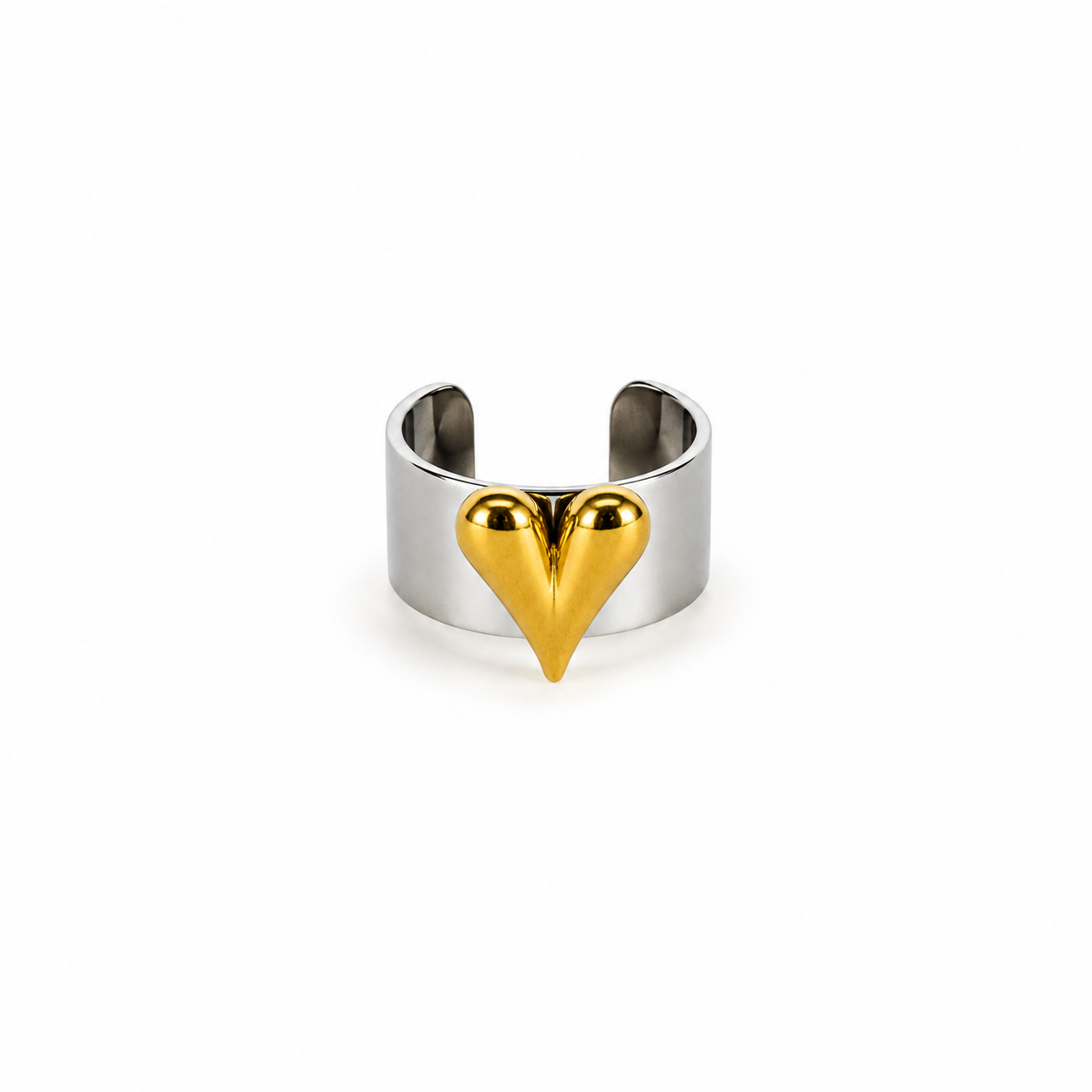 Heart Silver And Gold Ring