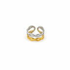Twist Silver And Gold Ring (Adjustable Size)
