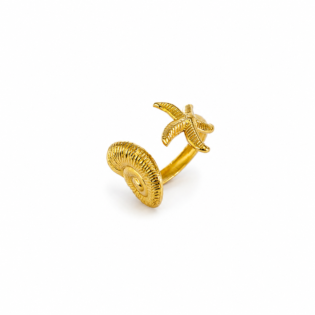 Star Fish Gold Ring (Adjustable Size)