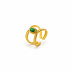 Green Stone Gold Ring (Adjustable Size)