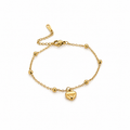 Heart Hanging Gold Bracelet
