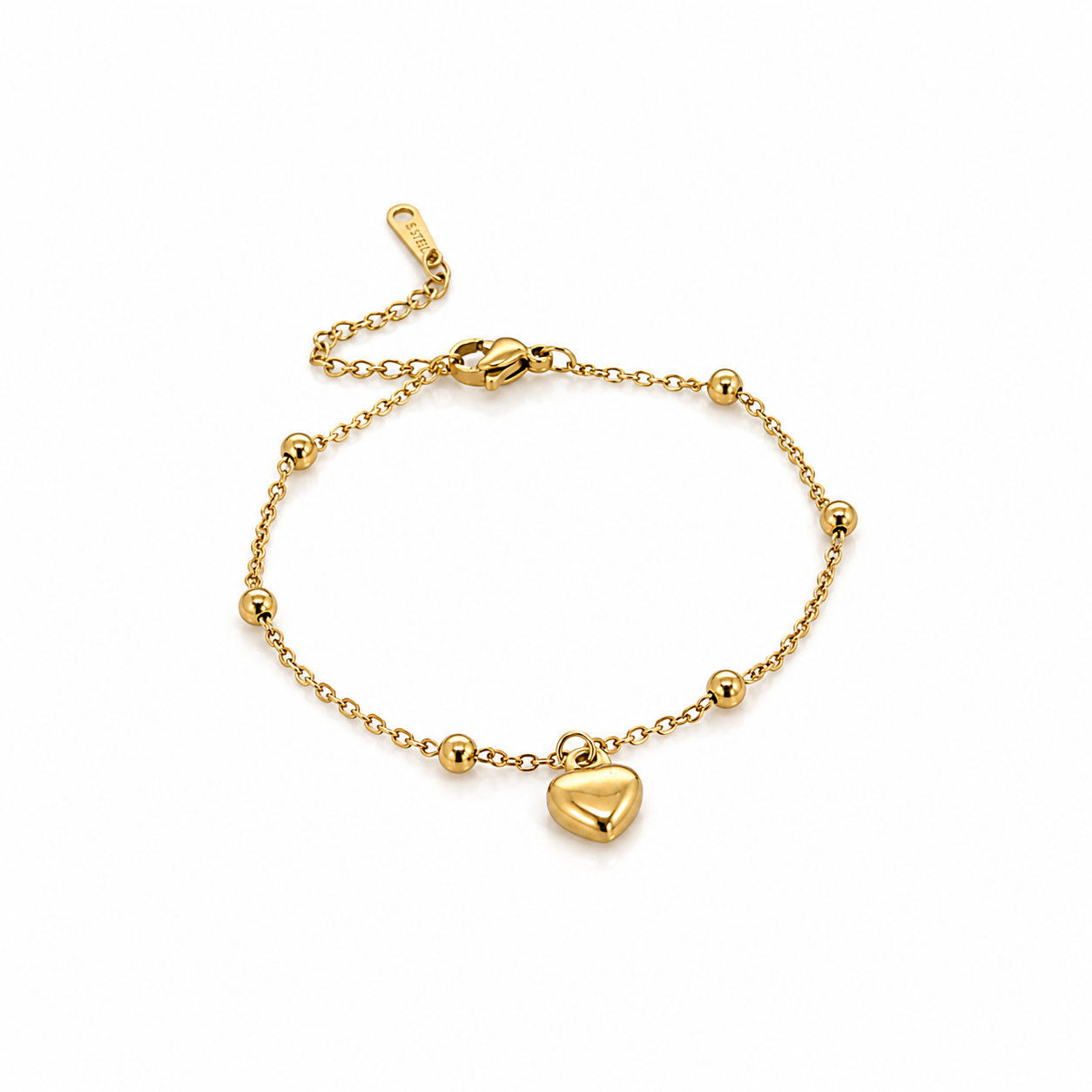 Heart Hanging Gold Bracelet
