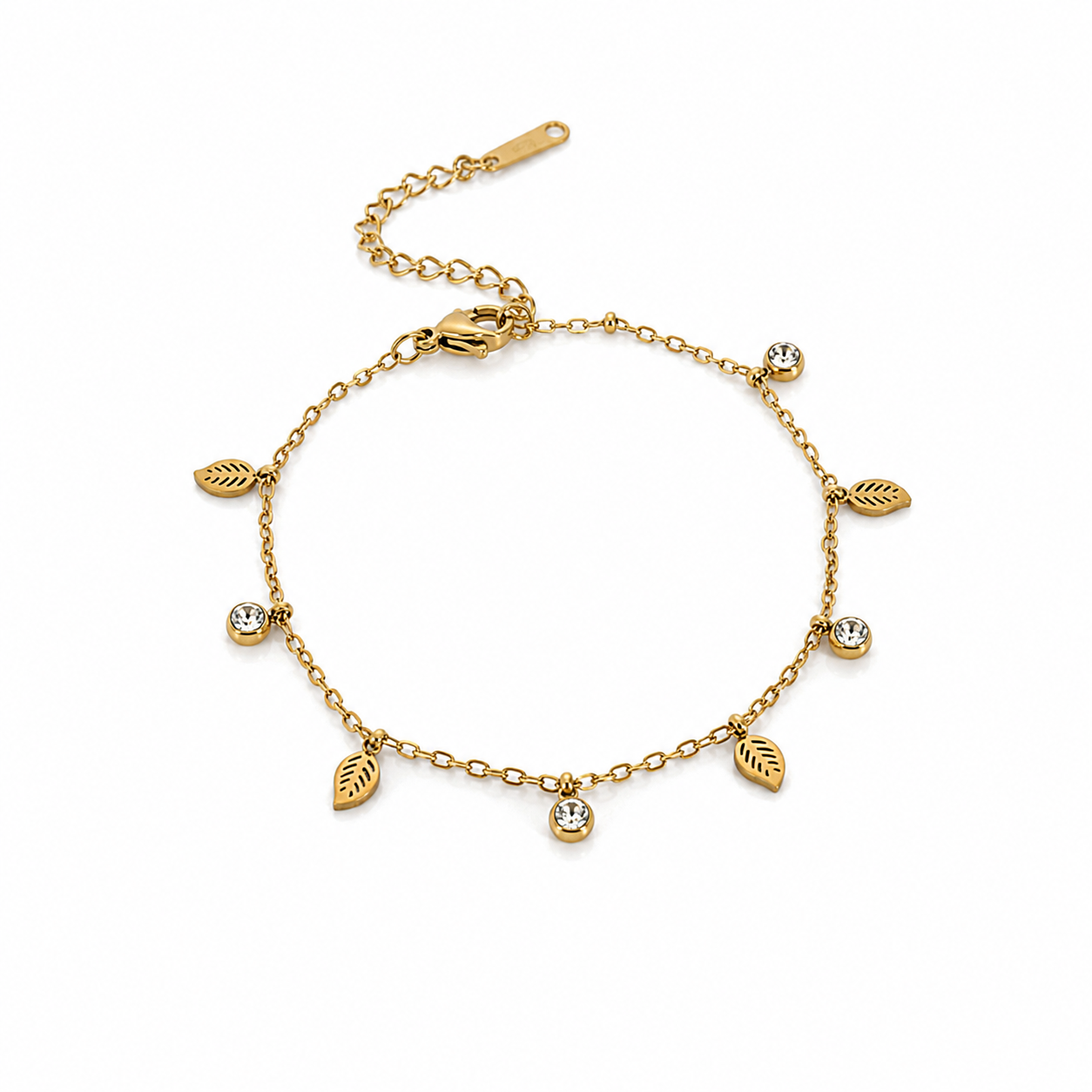 Leaf Hanging Gold Bracelet