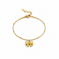 Bow Hanging Gold Bracelet