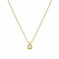 White Square Gold Necklace