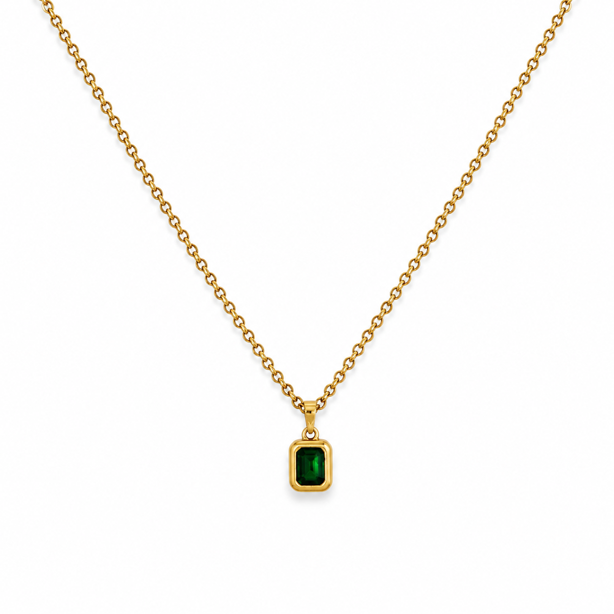 Green Stone Gold Necklace