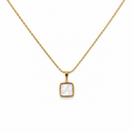 White Square Gold Necklace