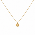 Cream Oval Gold Necklace