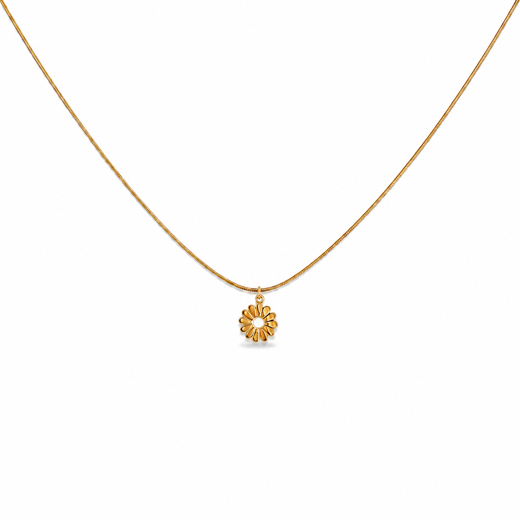 Double Side Daisy Gold Necklace