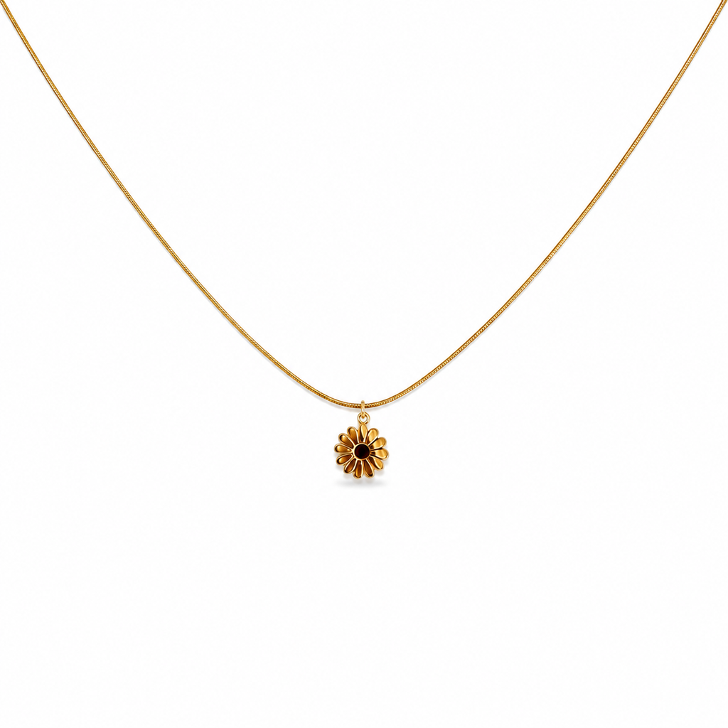 Double Side Daisy Gold Necklace