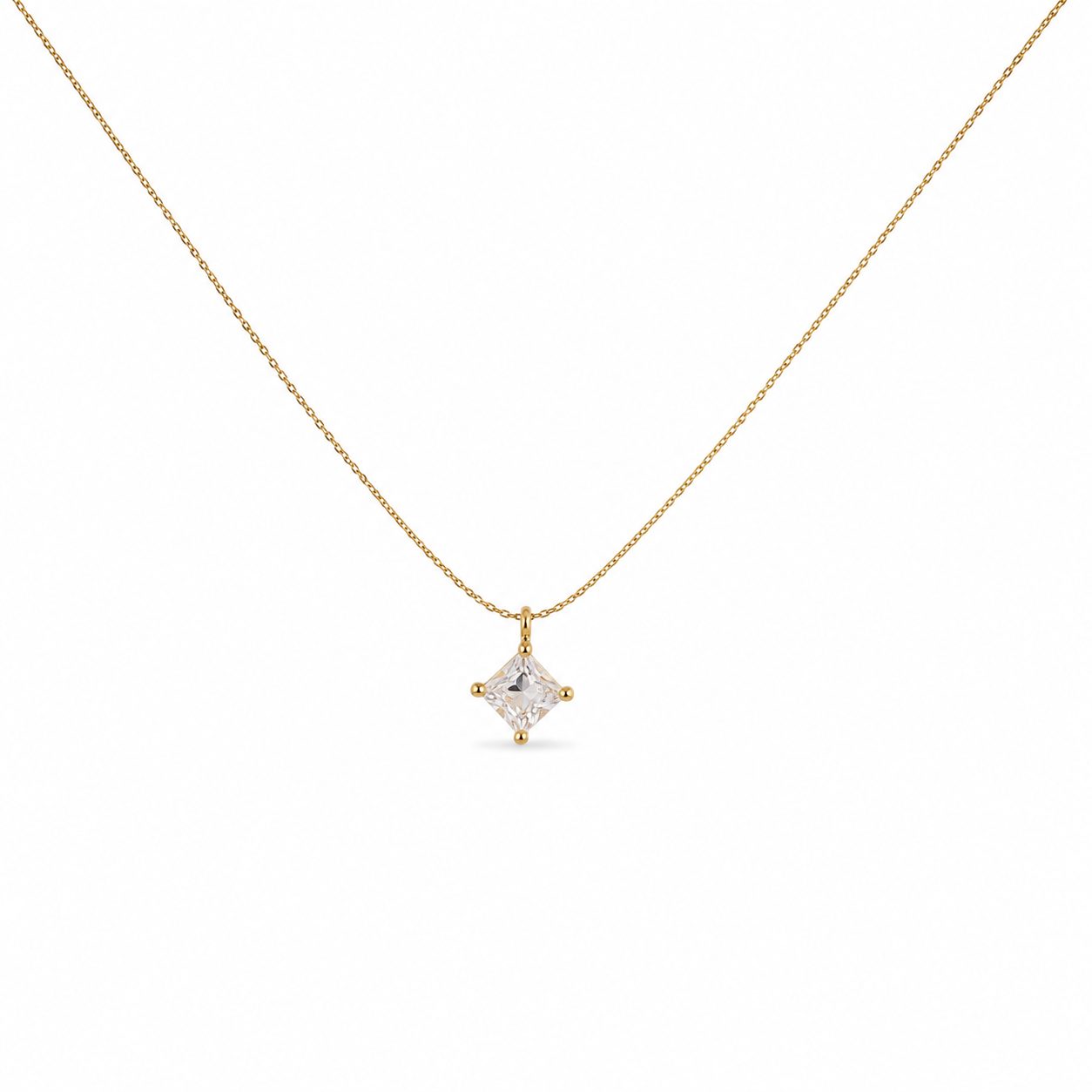 White Stone Gold Necklace
