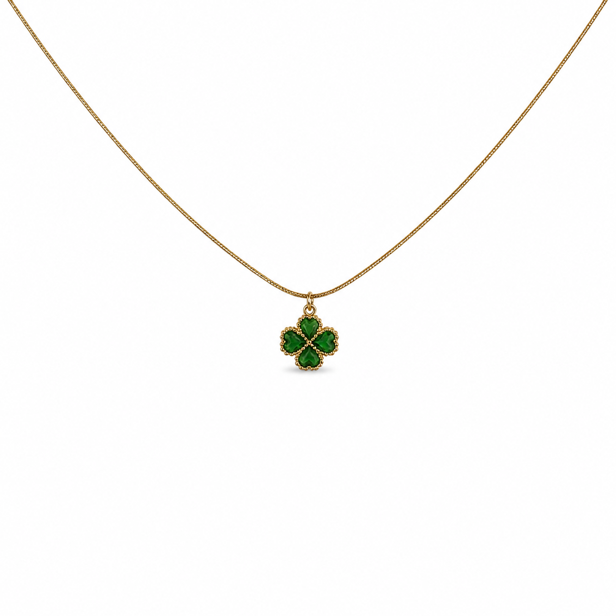 Green Clover Gold Necklace