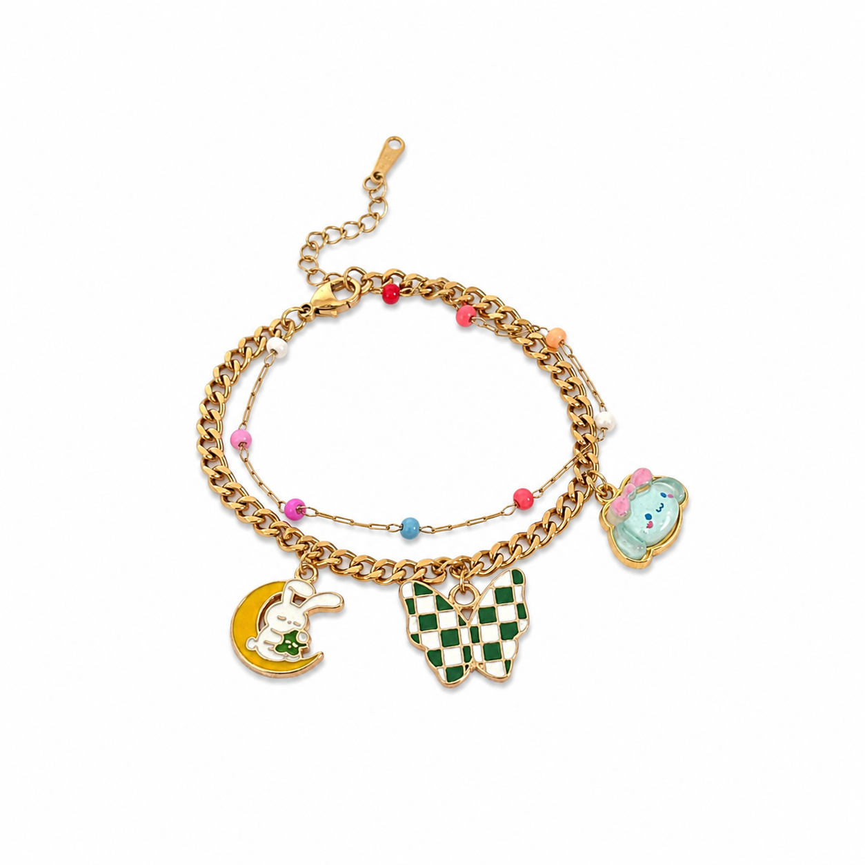 Green Butterfly Gold Bracelet