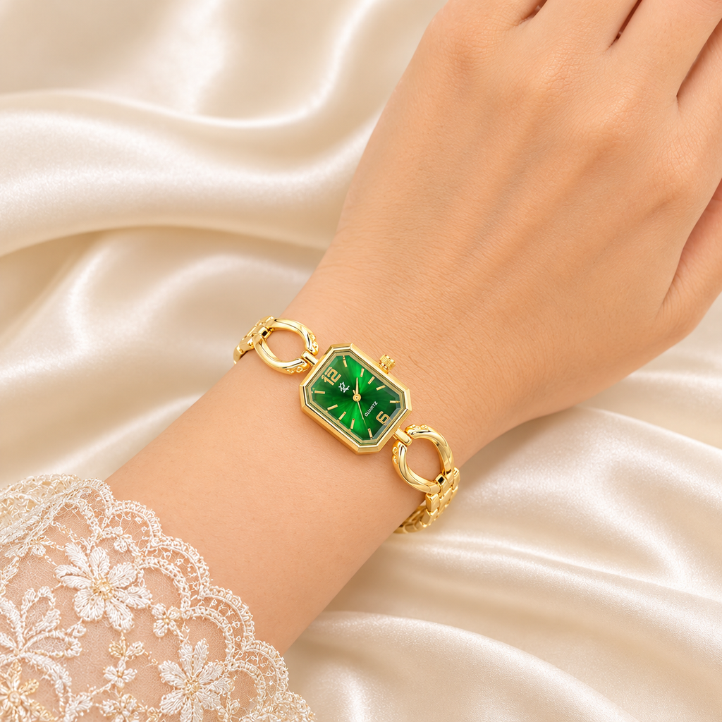 Octagonal Emerald Green Dial Watch