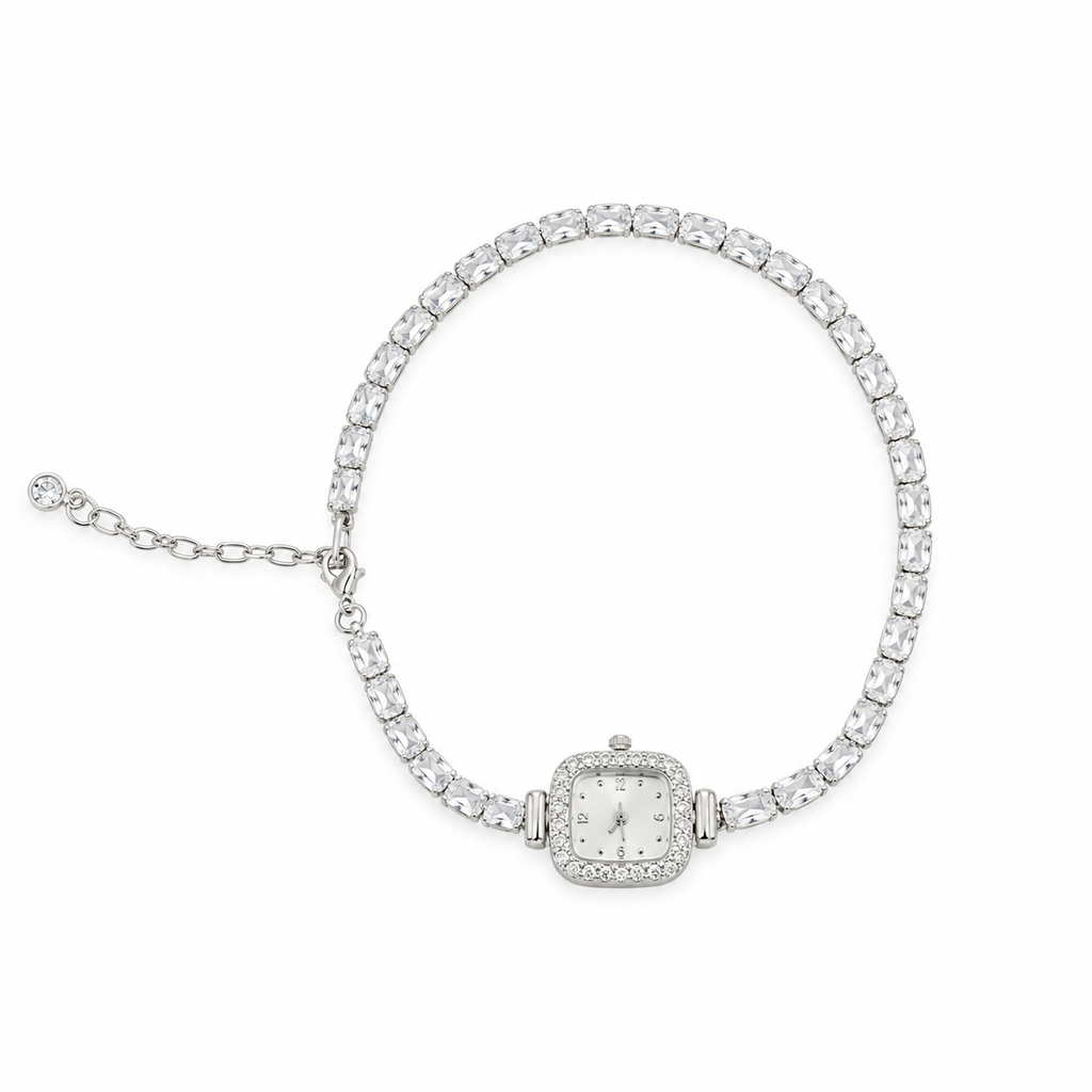 Silver Tennis Bracelet Watch