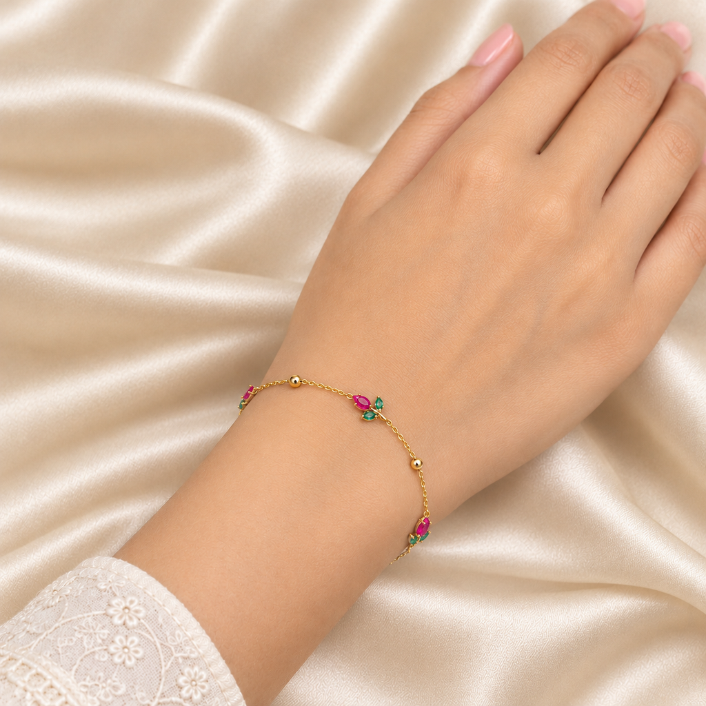 Dark Pink Tulip Bracelet