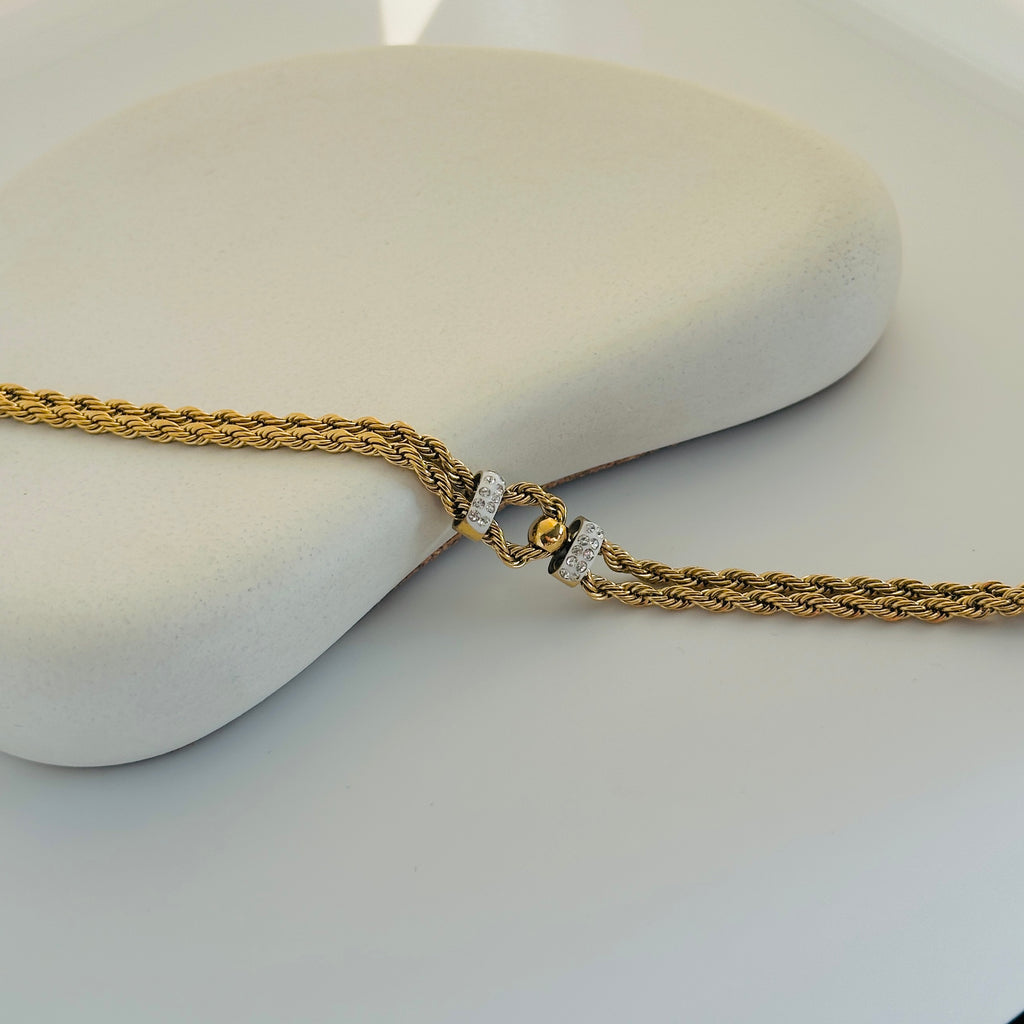 Twisted white gold bracelet