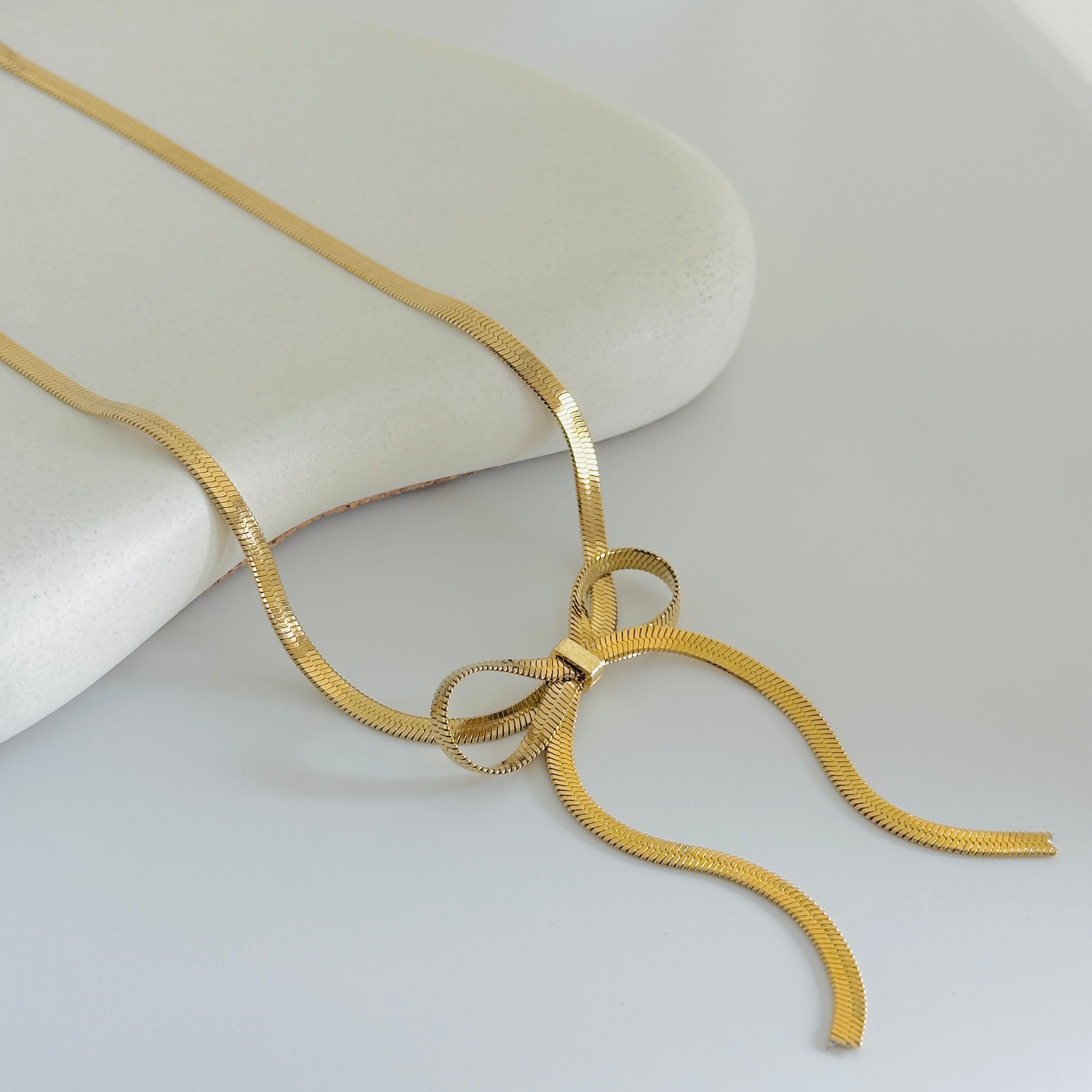 Gold Bow Necklace