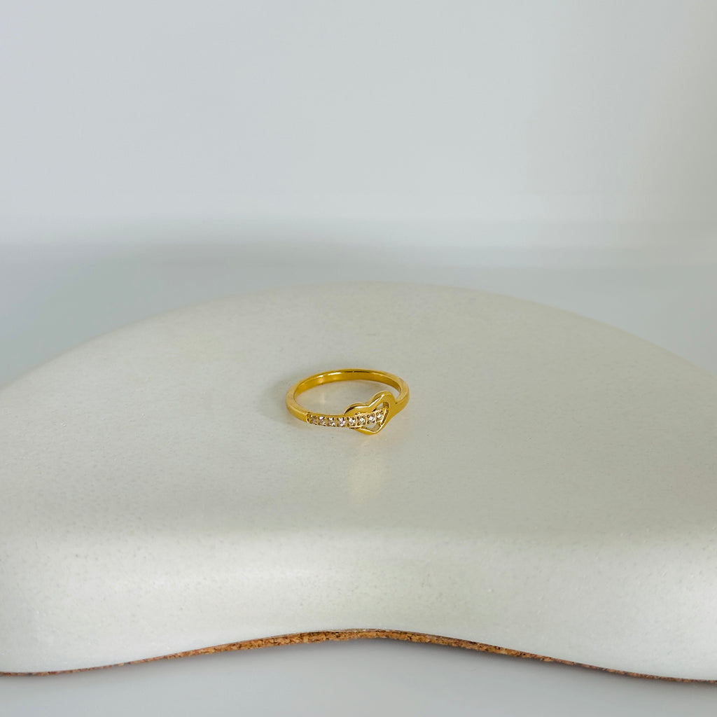Heart Stones Gold Ring