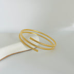Spiral Gold Bangle Bracelet (Free Size)