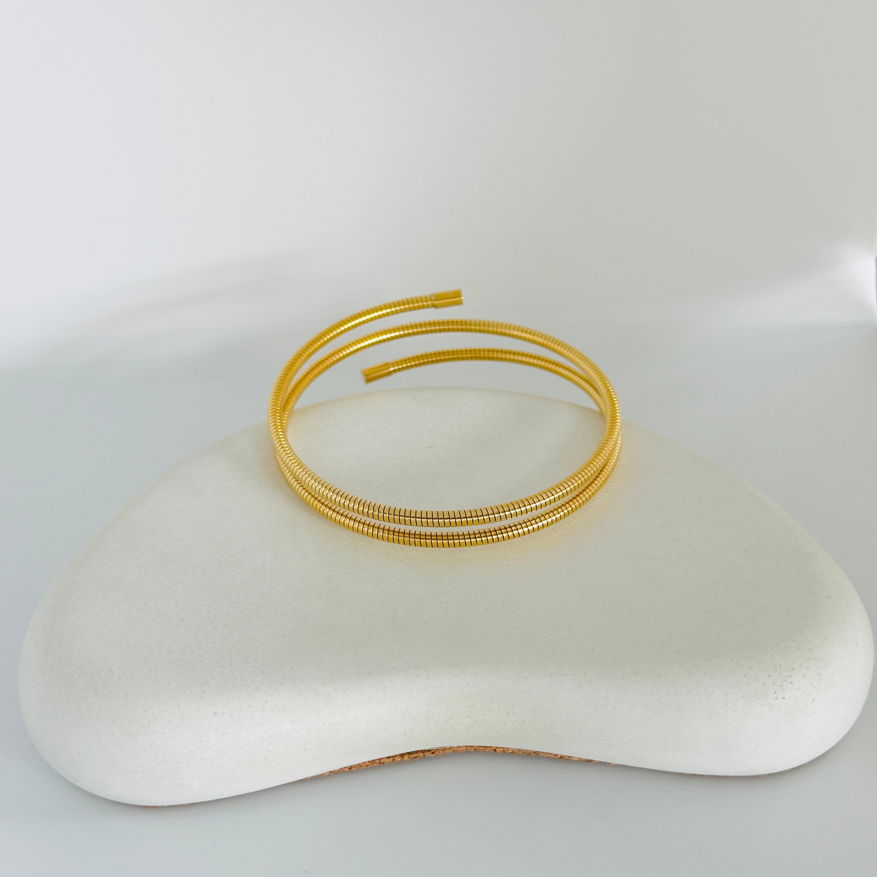 Spiral Gold Bangle Bracelet (Free Size)