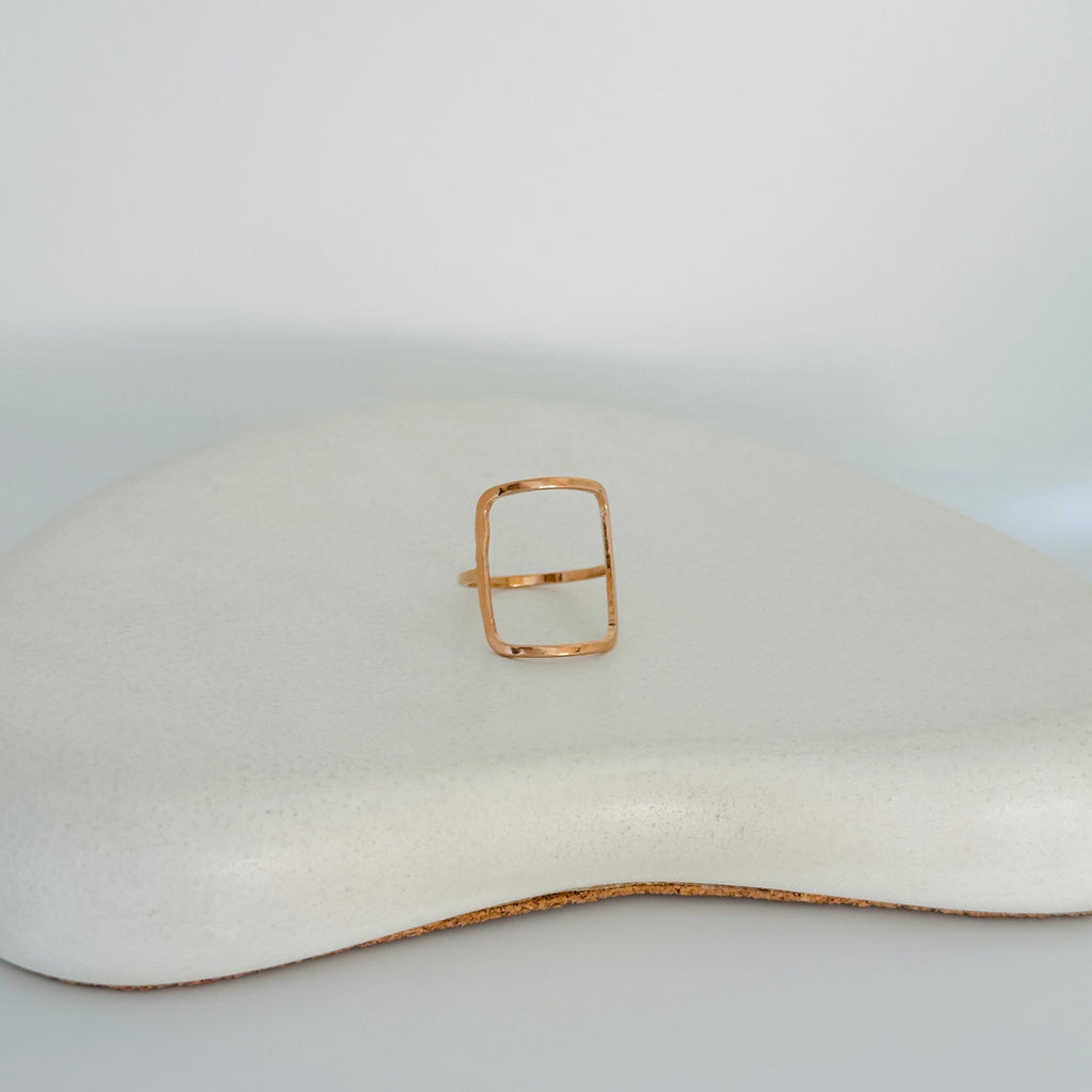 Rect Sleek Rosegold Ring