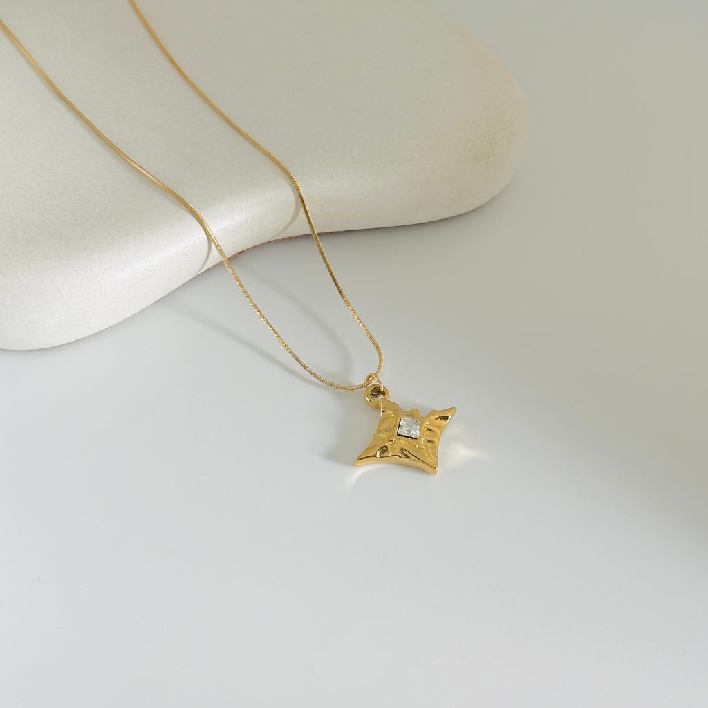 Stellar Stone Gold Necklace