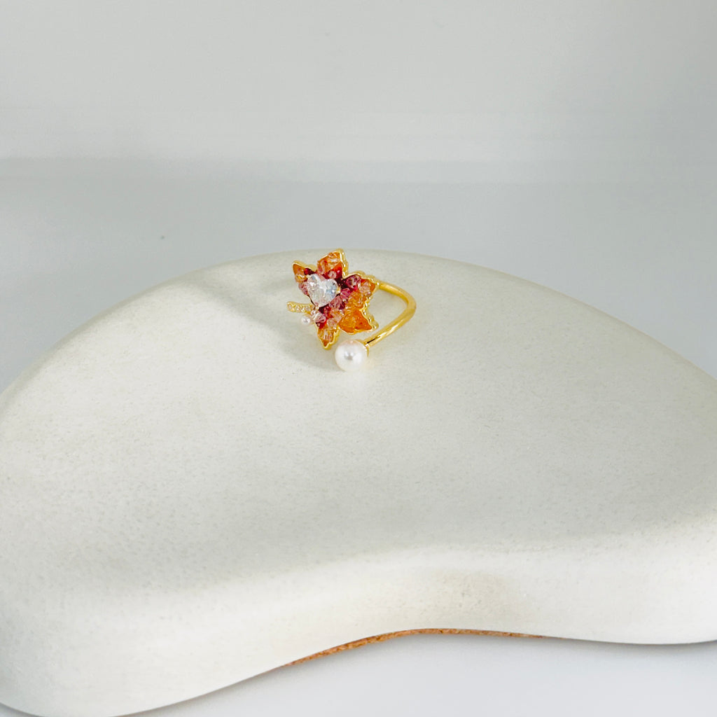 Crystal Gold Ring (Adjustable Size)