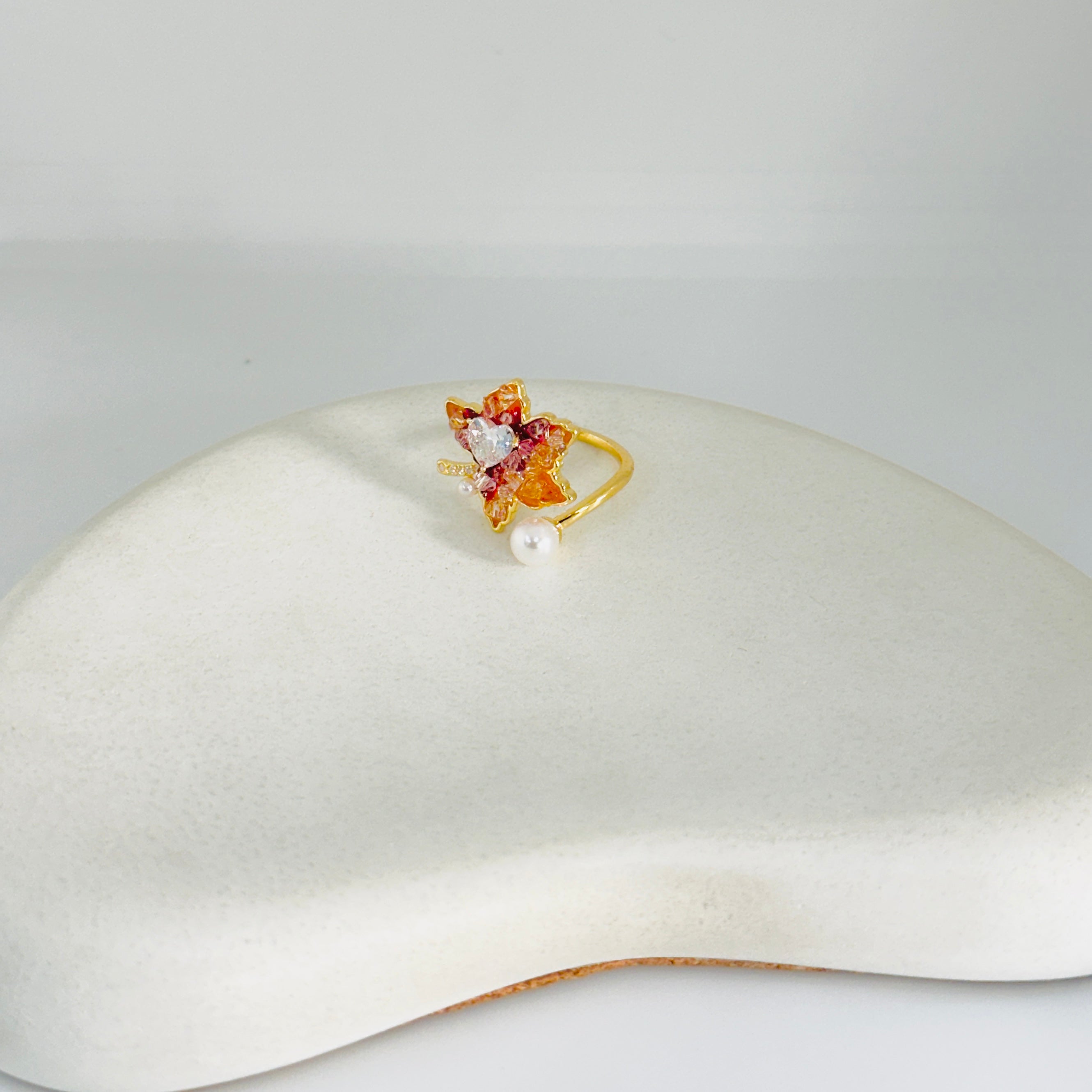 Crystal Gold Ring (Adjustable Size)