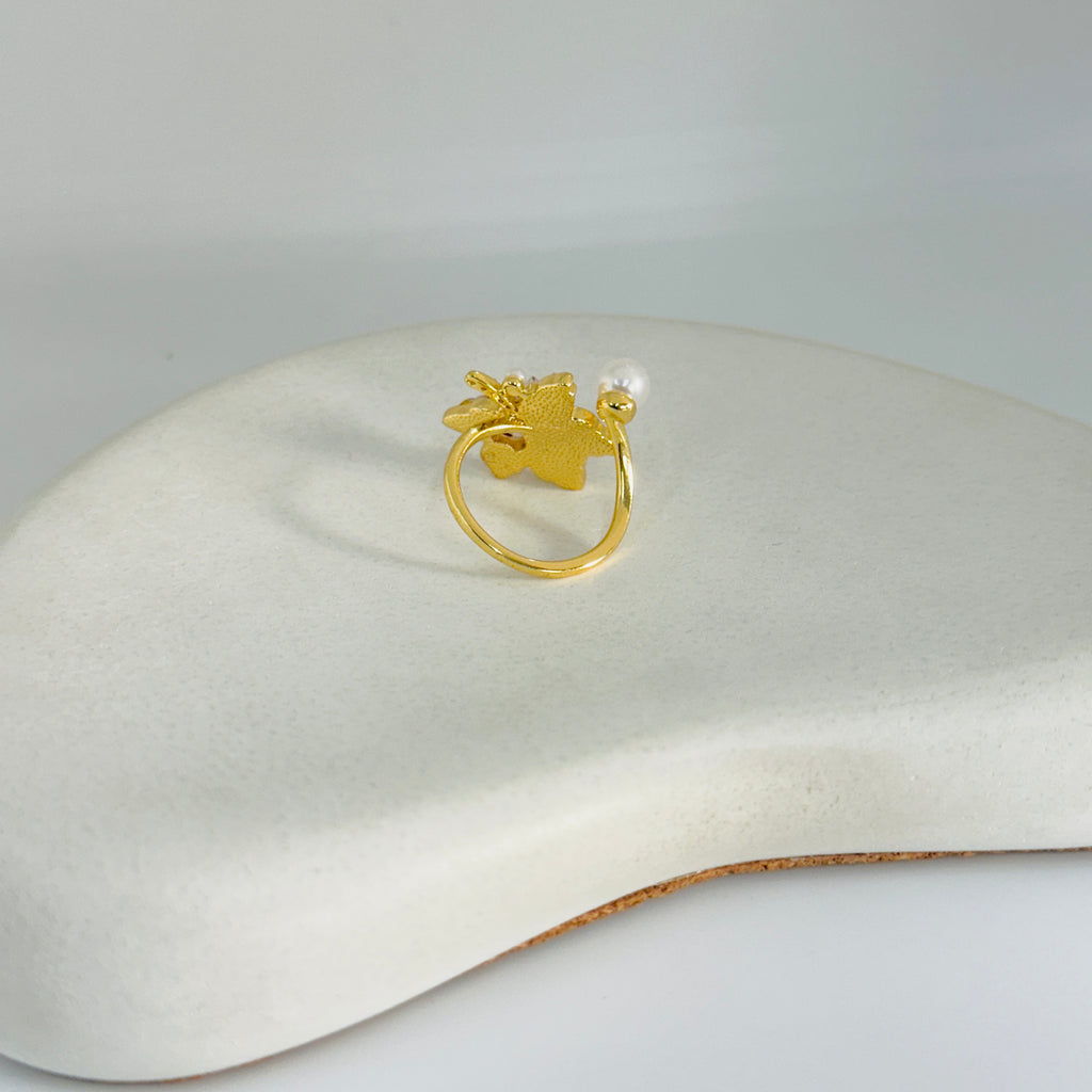 Crystal Gold Ring (Adjustable Size)