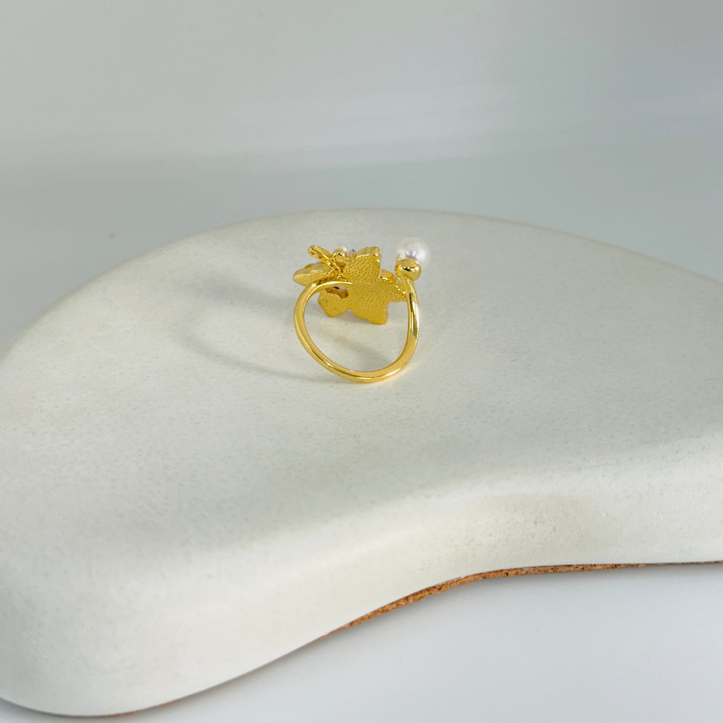 Crystal Gold Ring (Adjustable Size)