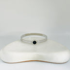 Roman Stones Silver Bangle Bracelet (Free Size)