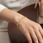 Daisy Stones Gold Bangle Bracelet (Free Size)