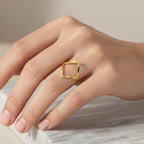 Rhombus Sleek Gold Ring