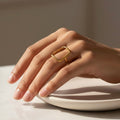 Rect Sleek Gold Ring