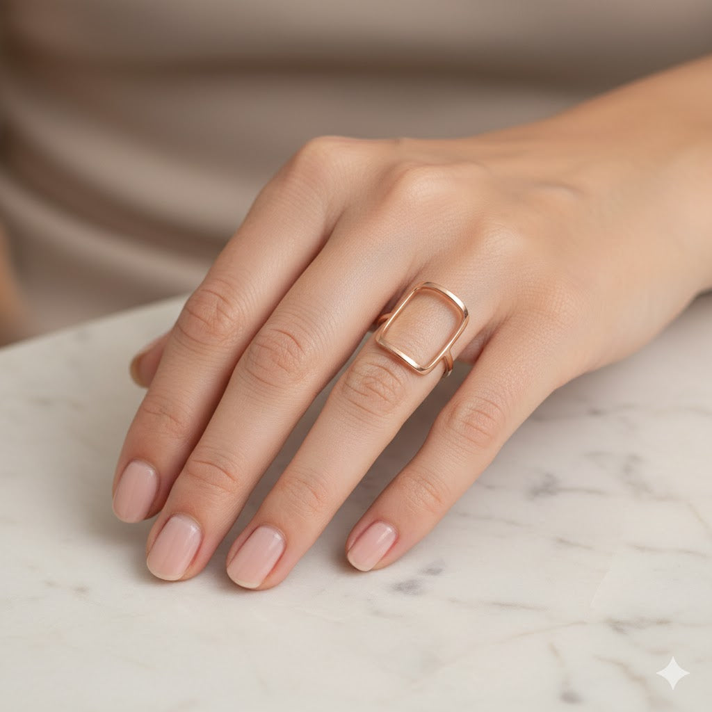 Rect Sleek Rosegold Ring